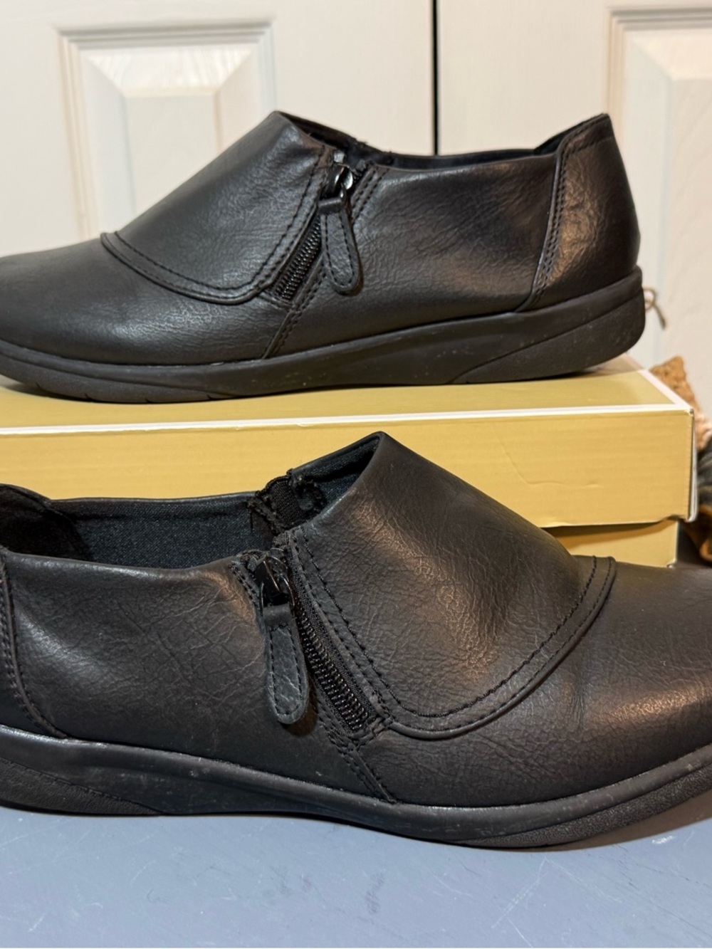 Comfort Slip-On Black Ankle Booties “Honey” 10W